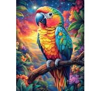 Loro ara con Plumaje Colorido Rompecabezas 500 Piezas Cartón Resistente para Mayores Sueño Mágico de Ciencia Ficción Desarrollo Lógica Entretenimiento Toda La Familia Decoración Salón Reyes Mago