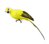 Loro artificial con plumas para decoración creativa de jardín y hogar, ideal para proyectos de manualidades, 25 cm (amarillo)