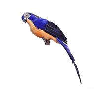 Loro artificial con plumas para decoración creativa de jardín y hogar, ideal para proyectos de manualidades, 25 cm (azul real)