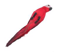 Loro artificial decorativo con textura realista de plumas y cuerpo de espuma, diseñado para jardín, planta, boda y varias decoraciones de lugares (rojo)