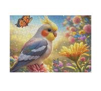 Loro Azul Rama de Girasol Puzzle 300 Piezas Cartón Blanco Premium para Expertos Fauna Silvestre Vacaciones Fines Semana Hobby Y Ocio Regalo Navideño 300 PCS