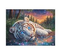 Loro Blanco en la Rama Puzzle 500 Piezas Cartón Grueso para Adultos Y Adolescentes Feline Water Glow Ocio Doméstico Terapia Relajación Mejor Valorado Idea De Regalo 500 PCS