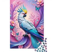 Loro Blanco Exótico Puzzle de 1000 Piezas Papel para Adultos Fantasía Flores Mariposas Juego de Puzzle para Toda la Familia Regalo 70x50cm/1000pcs