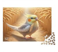 Loro Campo Trigo 1000 Piezas Rompecabezas Cacatúa Amarilla en Paja para Adultos Adolescentes Juego Educativo Desestresante 38x26cm/1000pzs