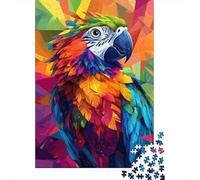 Loro Colorido Puzzle de 1000 Piezas Papel para Adultos Estilo Arte Geométrico Relajación Atención Diversión Familiar Decoración Regalo 52x38cm/1000pcs