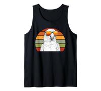Loro Con Gafas De Sol Retro Puesta De Sol Vida Silvestre Camiseta sin Mangas