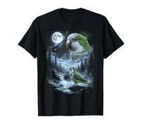 Loro cuáquero Aullando a la Luna 90's Retro Monk Parakeet Camiseta