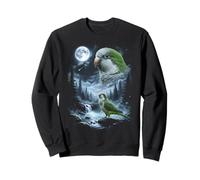 Loro cuáquero Aullando a la Luna 90's Retro Monk Parakeet Sudadera