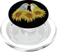 Loro Cuáquero Azul y Verde Periquito Monje Girasol PopSockets PopGrip para MagSafe