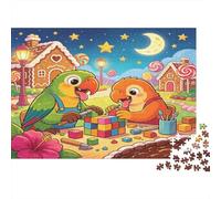 Loro de Dibujo Animado Casa de Cuento Puzzle de 1000 Piezas Puzzle para Adultos Papel Relajación Decoración Hogar Regalo Familia 70x50cm/1000pcs