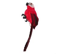 Loro de espuma y plumas para decoración creativa de interiores y exteriores, perfecto para temas de jardín, 25 cm (rojo)