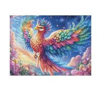 Loro de Plumas Coloridas Puzzles 500 Piezas Impossible 3D Flora Dusk Radiance Rompecabezas para Adultos Desafío Intelectual Estera Portátil DIY Moderno Creativo 500 PCS