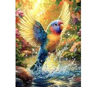 Loro en el océano mágico Puzzles 300 Piezas Obra De Arte 3D Familiar Plantas y Animales de Cuento de Hadas Rompecabezas para Adultos Aliviar Estrés Decoración Hogar Moderno DIY 300 PCS