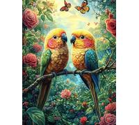 Loro en Las Flores Rompecabezas 500 Piezas Cartón para Toda La Familia Cuentos de Hadas de Animales y Plantas Tiempo Libre Entretenimiento Sin Pantalla 500 PCS