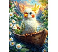 Loro en un barco de madera Puzzle 500 Piezas Desafío Impossible Extremo Cuento de hadas acompañante con animales Rompecabezas Para Adultos Aliviar Estrés Decoración Hogar 3D Maquetas Construir 500 PCS