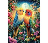 Loro Entre Flores Puzzle 1000 Piezas Desafío Intelectual Fantasía de Animales Salvajes de Cuento de Hadas Rompecabezas para Adultos Obra De Arte Colorido DIY Creativo Decoración Hogar 1000 PCS