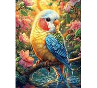 Loro entre flores tropicales Puzzles 300 Piezas DIY Creativo Personalizable Paisaje de cuento de hadas en caricatura Rompecabezas Familiar Para Toda La Familia Juguete Educativo Aliviar Estrés Decorat