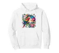 Loro Guacamayo exótico Tropical Floral Vista al Mar Sudadera con Capucha