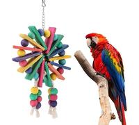 Loro Juguetes para masticar columpios, aves para mascotas Rueda de la fortuna Heronsbill Morder Juguete Periquitos Conures Colgando Juguetes de pie para pequeños loros Guacamayos Cockatiels Love Birds