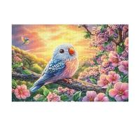 Loro Rosa en una Rama Puzzles 1000 Piezas Desafío Nivel Difícil Happy Time Rompecabezas para Adultos Aliviar Estrés Decoración Hogar DIY Moderno Portátil 1000 PCS
