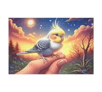 Loro sostenido en la Mano Puzzle 1000 Piezas Desafío Impossible Bestias fantásticas Rompecabezas para Adultos Aliviar Estrés Decoración Hogar 3D Maquetas Construir 1000 PCS