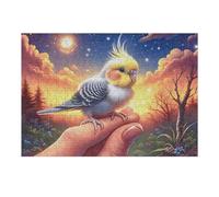 Loro sostenido en la Mano Puzzle 300 Piezas Obra De Arte 3D Bestias fantásticas Rompecabezas para Hombres Y Mujeres Desafío Intelectual Estera Portátil DIY Moderno 300 PCS