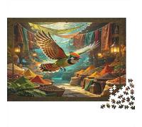 Loro Tropical Escena de Mercado Puzzle de 1000 Piezas Papel para Adultos Bazar Colorido Juego de Puzzle para Toda la Familia Relajación Hogar 70x50cm/1000pcs