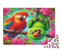 Loro Tropical Puzzle de 1000 Piezas Papel para Adultos Escena de Flores de Colores Juego de Puzzle 1000 Piezas Relajación Familia Decoración Regalo 52x38cm/1000pcs
