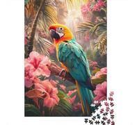 Loro Tropical Puzzle de 1000 Piezas Papel para Adultos Escena Natural con Flores Puzzle para Toda la Familia Relajación Decoración Regalo 52x38cm/1000pcs