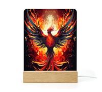 Lorolivier Luz Nocturna Personalizada Led Mejor Amigo Cumpleaños Fuego Fénix Luz De Noche Acrílica Regalo Base De Madera Lámpara De Mesa Usb Regalo Para Niños Luz Ambiental