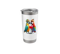 Loros divertidos bebiendo una Margarita en un crucero de vacaciones Vaso térmico de acero inoxidable de doble pared