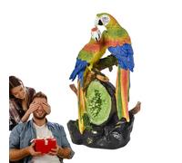 Loros, guacamayos | Escultura guacamayo verde grande de resina - 7.2 pulgadas grandes figuras de animales realistas de pájaros, gran escultura guacamayo verde para barra de biblioteca