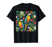 Loros Naturaleza Tropical Flores Florales Exótico Aves Loros Camiseta