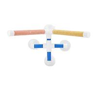 Loros Perca Pájaro Poste de pie Juguete de baño con Revestimiento Esmerilado Cuatro ventosas Resistentes para Montaje en Pared de Ducha Material plástico Color como se Muestra