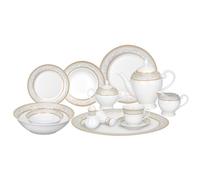 Lorren Home Trends Vajilla de porcelana de 57 piezas, Giada, servicio para 8