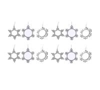 Lorrgasw 12 adornos de copos de nieve por sublimación, en blanco de sublimación de metal hecho a mano, decoraciones colgantes de Navidad para fiestas de Navidad, fáciles de usar