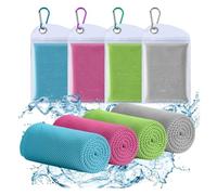 Lorrgasw Pack de 4 Toallas Refrigerantes, Toallas Transpirables para Gimnasio, Toallas Refrescantes para Cuello y Cara para Gimnasio, Yoga, Camping, Fitness