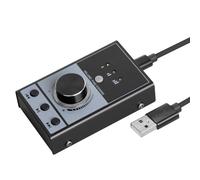 Lorrgasw Tarjeta de sonido para ordenador, controlador de volumen multimedia, interfaz de audio para PC, portátil, Android, transmisión de vídeo, desactivación de audio