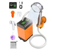 Lorrtta Ducha Portatil Camping, Ducha Portatil con Pantalla Digital Presión de Agua Alta de 12V Ducha Camper, Tres Modos, Carga Rápida, Ducha Portátil para Camper Duchas Lavado de Jardines