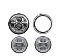 LORSKRD Faro De Motocicleta Led Faro Delantero LED E24 DOT 7 "para V-star Para Drag Star 650 1100 Para Road 1600 1700 Para Royal 1300 45" Luces Antiniebla Que Pasan(Set 70 Chrome)