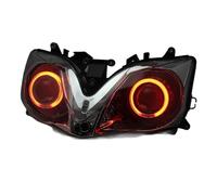 LORSKRD Faro De Motocicleta Led Faro Delantero Modificado Para Motocicleta Conjunto LED Personalizado Ojos De Ángel Diablo Proyector HID Para CBR600 F4i 2001-2007(Rojo)