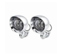 LORSKRD Faro De Motocicleta Led Luz LED antiniebla cromada para motocicleta luz antiniebla de doble Color que pasa con jaula antivuelco barra protectora soporte de montaje en tubo