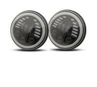 LORSKRD Faros Delanteros Para Hummer Para H1 Y Para H2 2003 2004 2005 2006 2007 2008 2009 Faros Delanteros LED Redondos 7 Pulgadas DRL Hi Beam Accesorios Todoterreno Negro(Headlight 2pcs U)