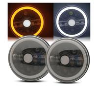 LORSKRD Faros Delanteros Para Hummer Para H1 Y Para H2 2003 2004 2005 2006 2007 2008 2009 Faros Delanteros LED Redondos 7 Pulgadas DRL Hi Beam Accesorios Todoterreno Negro(Headlight 2pcs X)