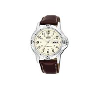 Lorus Correa de cuero deportivo para caballero 39 mm 5ATM Reloj RXN49BX9