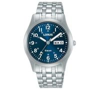 Lorus Día/Fecha Clásica (38 Mm) Esfera Azul Con Rayos De Sol / Acero RXN77DX9