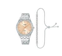 Lorus Juego de reloj y pulsera para mujer RG291XX9, plata