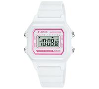 Lorus Niños - Cronógrafo de Acero Inoxidable y Plástico con Correa de Silicona, Blanco