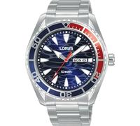 Lorus Reloj Analógico de Cuarzo para Hombre con Pulsera de Acero Inoxidable, Plata/Azul