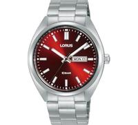 Lorus Reloj Analógico de Cuarzo para Hombre con Pulsera de Acero Inoxidable, Plata/Rojo